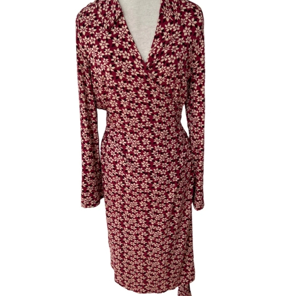 Boden floral collar wrap dress 6